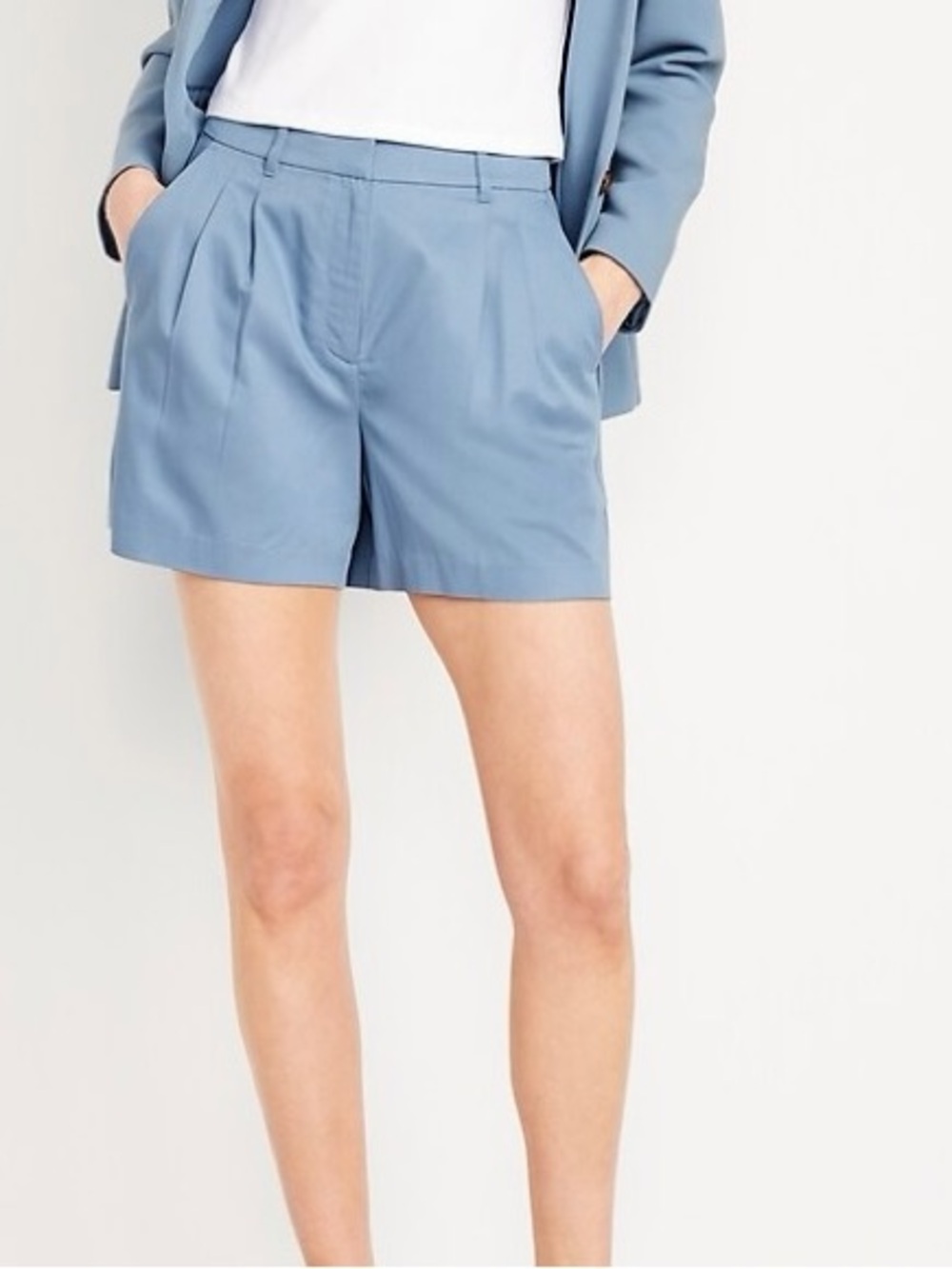 NWT Old Navy Extra High Rise Taylor Shorts, Blue, Size L